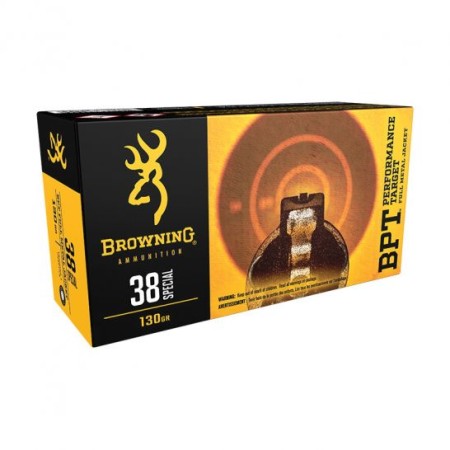 Browning BPT Performance Target 130 gr Full Metal Jacket .38 Spl Ammo, 50/box - B191800381