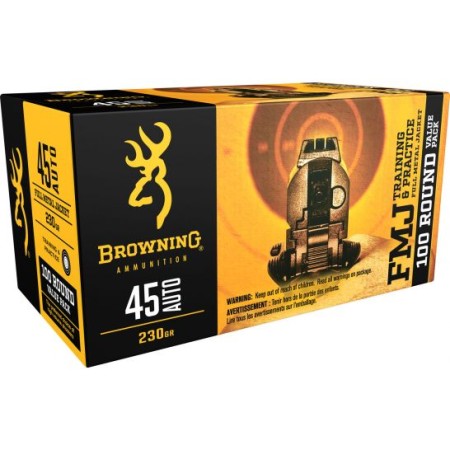 Browning Training and Practice Brass .45 ACP 230-Grain 100-Rounds FMJ