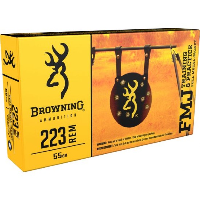 Browning BPT Performance Target 55 gr Full Metal Jacket .223 Rem Ammo, 20/box - B192802232