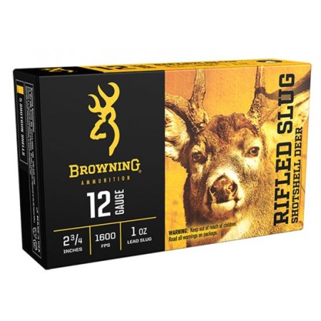 Browning Rifled Slug 12 Ga, 2.75", 1oz, 1 Shot, 5rd Box