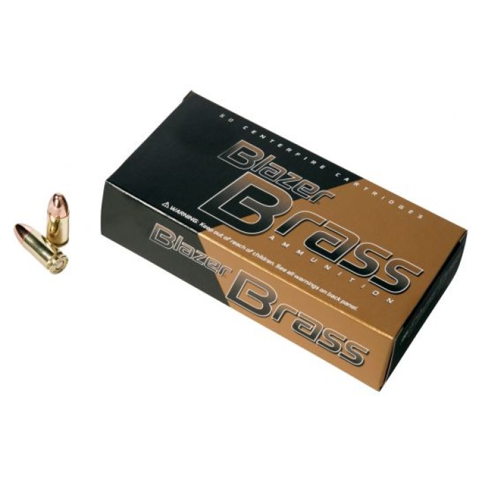 CCI Blazer Brass 95 gr Full Metal Jacket Round Nose .380 ACP Ammo, 250/box - 52021