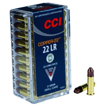 CCI Copper-22 21 gr Hollow Point .22lr Ammo, 50/box - 925CC