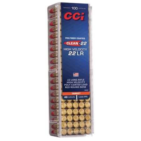 CCI Target HV Red Rimfire Ammuntion .22 LR 40 gr LRN 1240 fps 100/ct