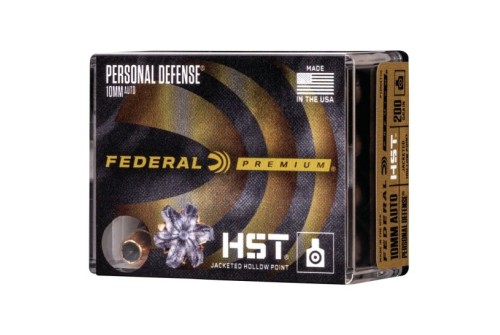 Federal Premium Personal Defense 200 gr HST Jacketed Hollow Point 10mm Ammo, 20/box - P10HST1S