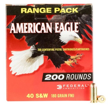 Federal American Eagle 180 gr Full Metal Jacket .40 S&W Ammo, 200/box - AE40R1200