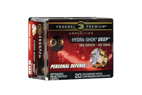 Federal Premium 165 gr Hydra-Shok Deep .40 S&W Ammo, 20/box - P40HSD1