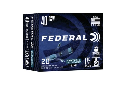 Federal Syntech Defense 175 gr Segmented Hollow Point .40 S&W Ammo, 20/box - S40SJT1
