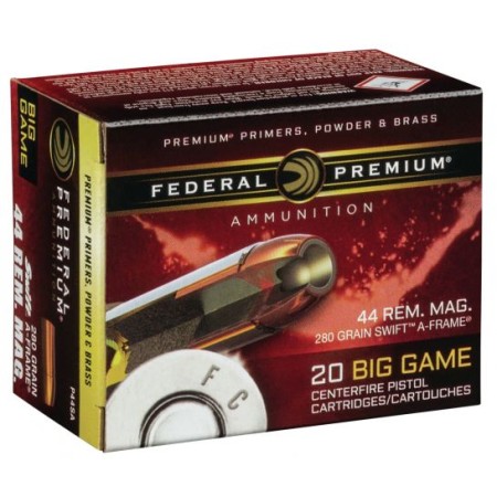 Federal Premium 280 gr Swift A-Frame .44 Rem Mag Ammo, 20/box - P44SA
