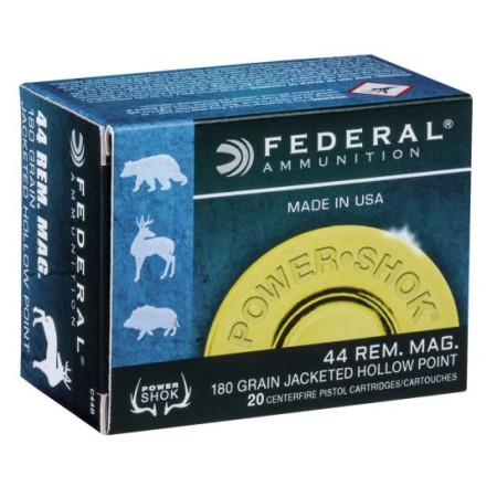 Federal Power-Shok 180 gr Jacketed Hollow Point .44 Rem Mag Ammo, 20/box - C44B