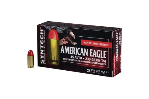 Federal American Eagle Syntech Range 230 gr Total Syntech Jacket Round Nose .45 Auto Ammo, 200/box - AE45SJ1200