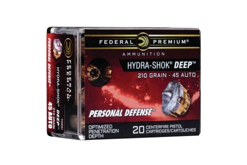 Federal Premium 210 gr Hydra-Shok Deep .45 ACP Ammo, 20/box - P45HSD1