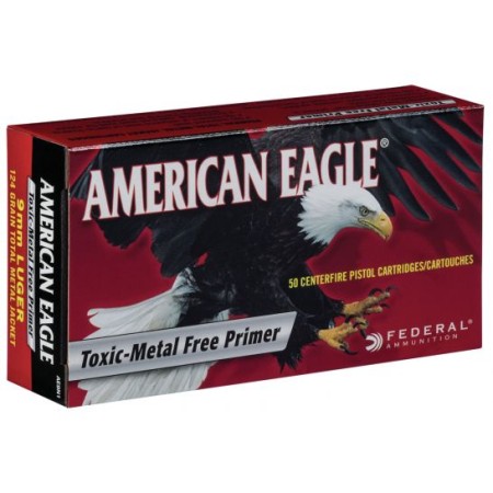 Federal American Eagle Indoor Range Training 124 gr Full Metal Jacket 9mm Ammo, 50/box - AE9N1