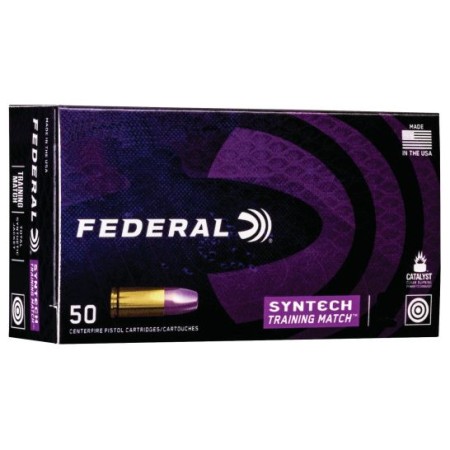 Federal American Eagle Syntech Training Match 124 gr Syntech Jacket Flat Nose 9mm Ammo, 50/box - AE9SJ4