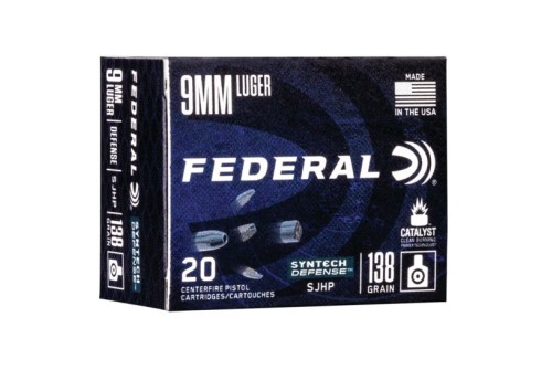 Federal Syntech Defense 138 gr Segmented Hollow Point 9mm Ammo, 20/box - S9SJT1