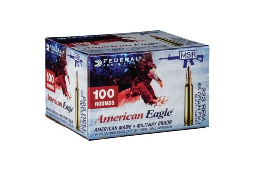 Federal American Eagle 55 gr Full Metal Jacket .223 Rem Ammo, 100/box - AE223BLF