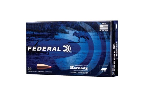 Federal Varmint and Predator 53 gr Hornady V-Max .223 Rem Ammo, 20/box - V223VM53