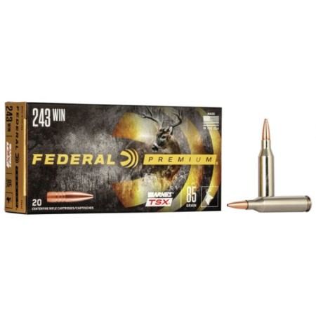 Federal Premium Barnes TSX 85 gr Triple-Shock X .243 Win Ammo, 20/box - P243K