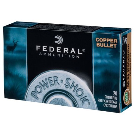 Federal Power-Shok 85 gr Copper Hollow Point .243 Win Ammo, 20/box - 24385LFA