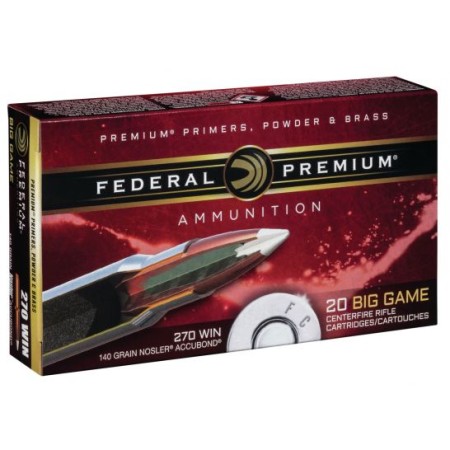 Federal Premium 140 gr Nosler AccuBond .270 Win Ammo, 20/box - P270A1