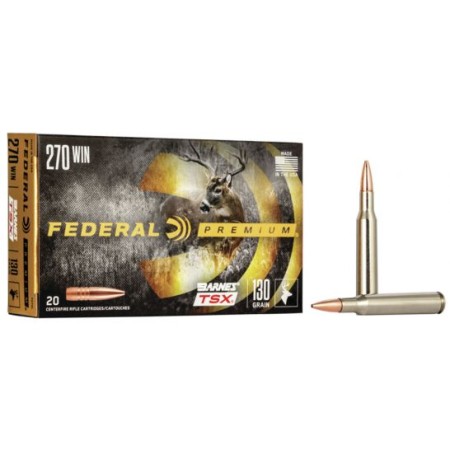 Federal Premium Rifle Ammo 270 Win Brass 20-Rounds 130-Grain 20-Rounds TSX