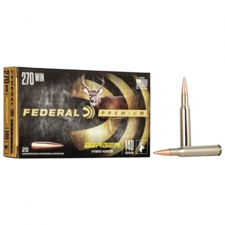 Federal Premium Hunter 140 gr Berger Hybrid .270 Win Ammo, 20/box - P270BCH1