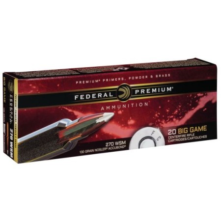 Federal Premium 130 gr Nosler AccuBond .270 WSM Ammo, 20/box - P270WSMA1