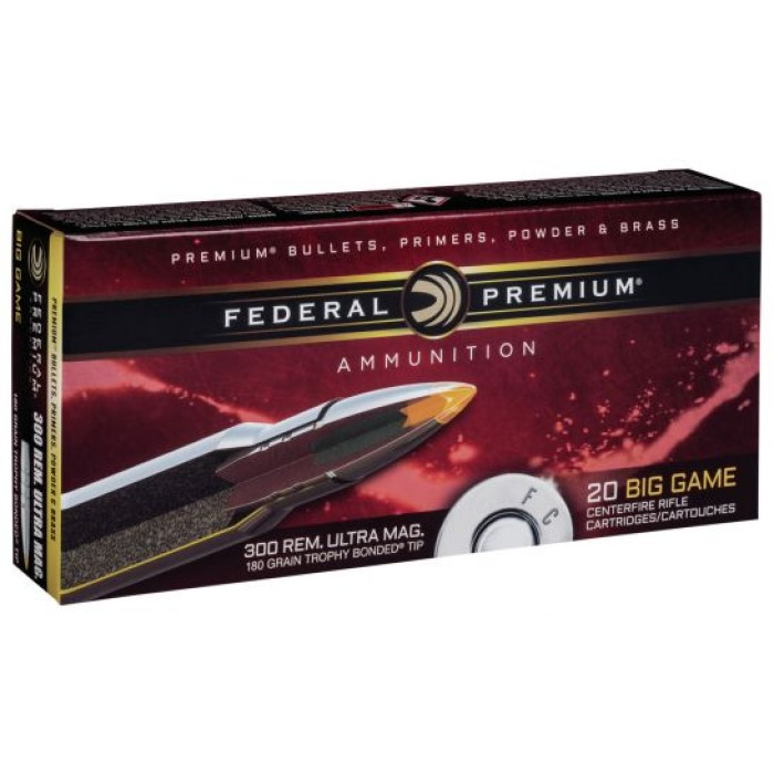 Federal Premium 180 gr Trophy Bonded Tip .300 RUM Ammo, 20/box - P300RUMTT1