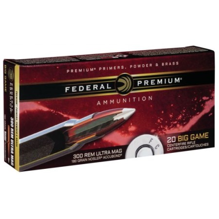 Federal Premium 180 gr Nosler AccuBond .300 RUM Ammo, 20/box - P300RUMA1