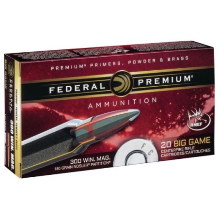 Federal Premium 180 gr Nosler Partition .300 Win Mag Ammo, 20/box - P300WD2