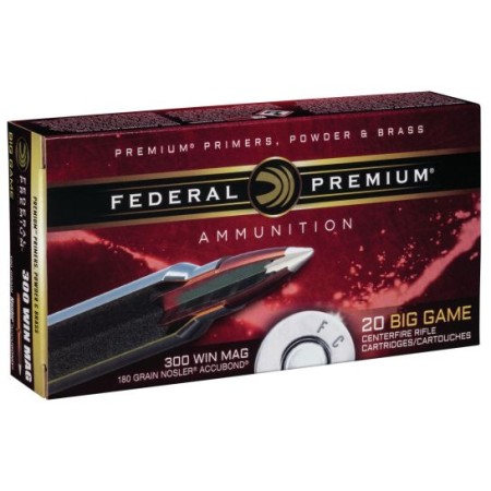 Federal Premium 180 gr Nosler AccuBond .300 Win Mag Ammo, 20/box - P300WA1