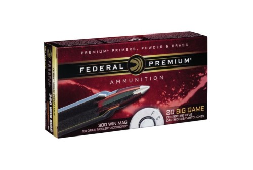 Federal Premium 180 gr Nosler AccuBond .300 Win Mag Ammo, 20/box - P300WA1