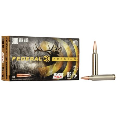 Federal Premium Barnes TSX 165 gr Triple-Shock X .300 Win Mag Ammo, 20/box - P300WR