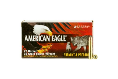 Federal American Eagle Varmint and Predator 35 gr Tipped Varmint .22 Hornet Ammo, 50/box - AE22H35TVP