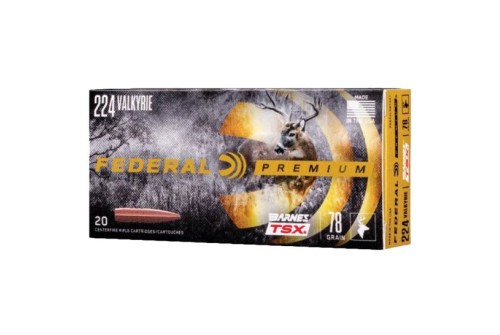 Federal Premium Barnes TSX 78 gr Triple-Shock X .224 Valkyrie Ammo, 20/box - P224VLKBTSX1