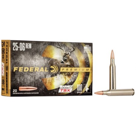 Federal Premium Barnes TSX 100 gr Triple-Shock X .25-06 Rem Ammo, 20/box - P2506H