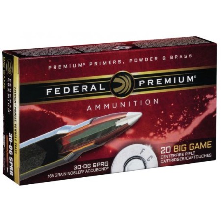 Federal Premium 165 gr Nosler AccuBond .30-06 Spfld Ammo, 20/box - P3006A2