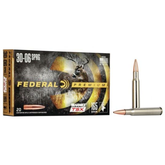 Federal Premium Barnes TSX 165 gr Triple-Shock X .30-06 Spfld Ammo, 20/box - P3006AF