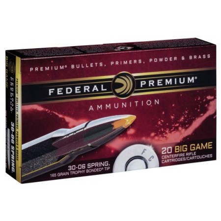 Federal Premium 165 gr Trophy Bonded Tip .30-06 Spfld Ammo, 20/box - P3006TT2