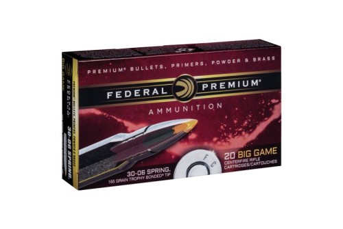 Federal Premium 165 gr Trophy Bonded Tip .30-06 Spfld Ammo, 20/box - P3006TT2