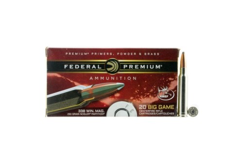 Federal Premium 250 gr Nosler Partition .338 Win Mag Ammo, 20/box - P338B2