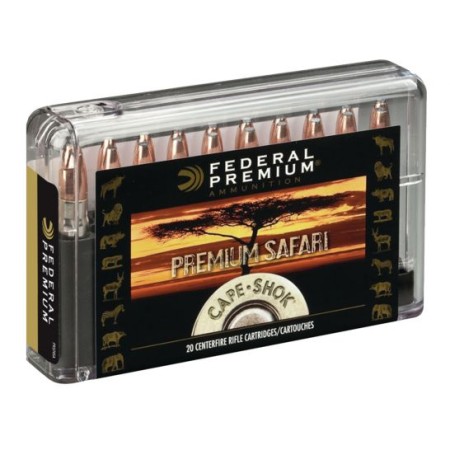 Federal Premium Safari Cape-Shok 300 gr Swift A-Frame .375 H&H Mag Ammo, 20/box - P375SA