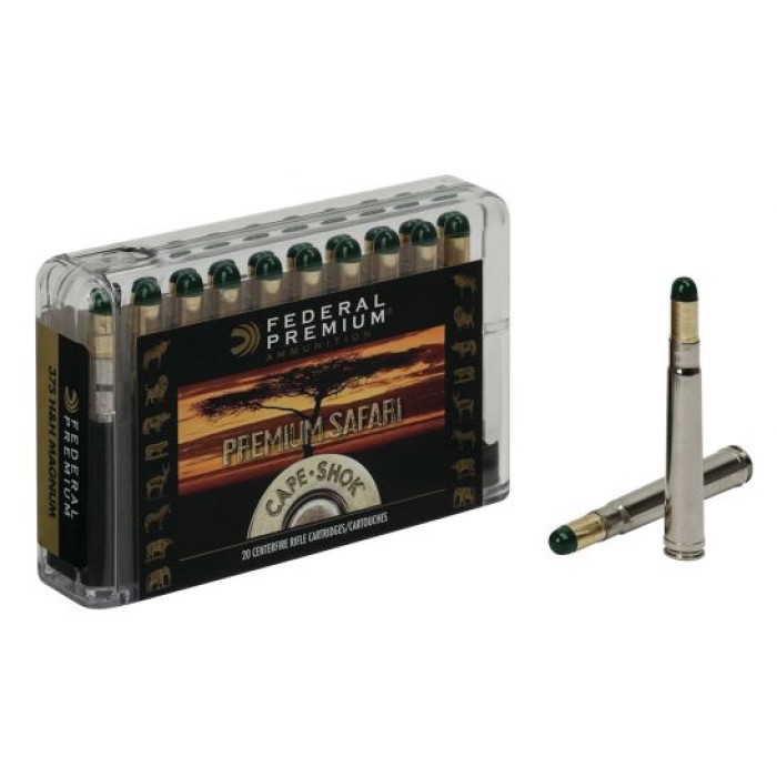 Federal Premium Safari Cape-Shok 300 gr Woodleigh Hydro Solid .375 H&H Mag Ammo, 20/box - P375WH