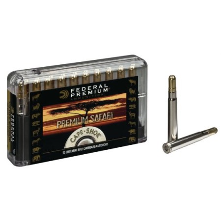 Federal Premium Safari Cape-Shok 300 gr Trophy Bonded Sledgehammer Solid .375 H&H Mag Ammo, 20/box - P375T2