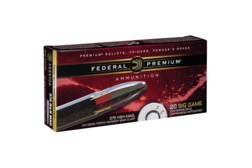 Federal Premium 250 gr Trophy Bonded Bear Claw .375 H&H Mag Ammo, 20/box - P375T4