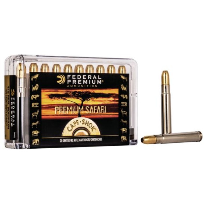 Federal Premium Safari Cape-Shok 400 gr Trophy Bonded Sledgehammer Solid .416 Rem Mag Ammo, 20/box - P416RT2