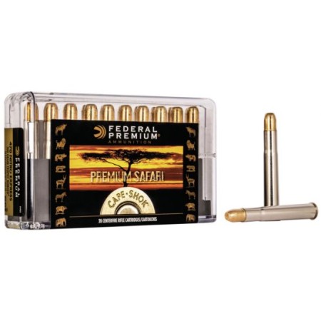 Federal Premium Safari Cape-Shok 500 gr Trophy Bonded Sledgehammer Solid .470 Nitro Express Ammo, 20/box - P470T2