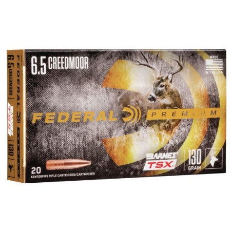 Federal Premium Barnes TSX 130 gr Triple-Shock X 6.5 Crd Ammo, 20/box - P65CRDBTSX1