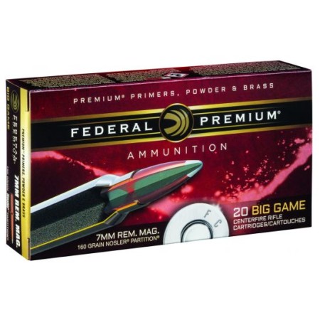 Federal Premium 160 gr Nosler Partition 7mm Rem Mag Ammo, 20/box - P7RF