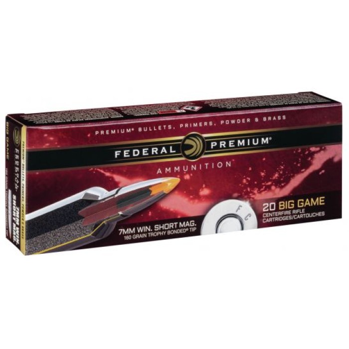 Federal Premium 160 gr Trophy Bonded Tip 7mm WSM Ammo, 20/box - P7WSMTT1