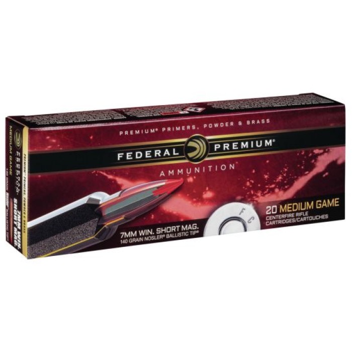 Federal Premium Hunting 140 gr Nosler Ballistic Tip 7mm WSM Ammo, 20/box - P7WSMB